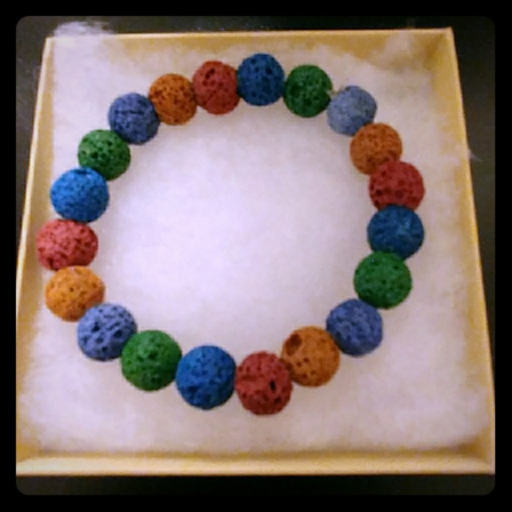 🔥CLEARANCE! Rainbow Lava Rock Stone Bracelet